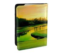 FLYIFE Golf Course Printed Passport Holder Cover, PU Leather Passport Cover Case Travel Passport Wallet for Women Men