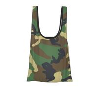 FLYIFE Green Military Camo Printed Shoulder Shopping Bag For Women, Foldable Tote Bag Durable And Waterproof Shopper Bags