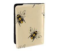 FLYIFE Honey Bee Printed Passport Holder Cover, PU Leather Passport Cover Case Travel Passport Wallet for Women Men