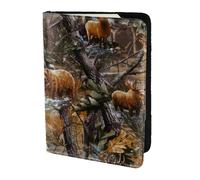 FLYIFE Hunting Deer Bear Moose Printed Passport Holder Cover 5.5 inches, Leather Passport Cover Case Travel Passport Wallet for Women Men