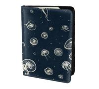 FLYIFE Jellyfish Pattern Printed Passport Holder Cover 5.5 inches, Leather Passport Cover Case Travel Passport Wallet for Women Men