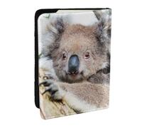 FLYIFE Koala Bear Printed Passport Holder Cover, PU Leather Passport Cover Case Travel Passport Wallet for Women Men