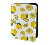 FLYIFE Lemon Fruit Pattern Printed Passport Holder Cover 5.5 inches, Leather Passport Cover Case Travel Passport Wallet for Women Men
