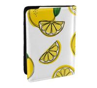 FLYIFE Lemon Fruit Pattern Printed Passport Holder Cover, PU Leather Passport Cover Case Travel Passport Wallet for Women Men