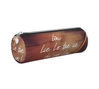 FLYIFE Let All You do be Done with Love Printed Cylindrical Leather Pencil Case for Girls Boys, Silver Zipper Pencil Bag Pen Pouch Organizer for Student School Office College