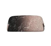 FLYIFE Marble Color Rose Gold Printed Leather Pencil Case for Girls Boys - Gold Zipper Pencil Bag Pen Pouch Cosmetic Organizer Bag for School Office Travel
