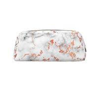 FLYIFE Marble Texture Copper Splatter Printed Leather Pencil Case for Girls Boys - Gold Zipper Pencil Bag Pen Pouch Cosmetic Organizer Bag for School Office Travel