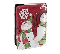FLYIFE Merry Christmas Cute Snowman Printed Passport Holder Cover, PU Leather Passport Cover Case Travel Passport Wallet for Women Men