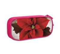 FLYIFE Merry Christmas Flower Large Pencil Bag with 2 Compartments Pencil Pen Case Pencil Pouch Bag Organizer for Girls Boys Student School Office College, Pink