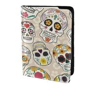 FLYIFE Mexican Skull Printed Passport Holder Cover 5.5 inches, Leather Passport Cover Case Travel Passport Wallet for Women Men