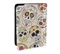 FLYIFE Mexican Skull Printed Passport Holder Cover, PU Leather Passport Cover Case Travel Passport Wallet for Women Men