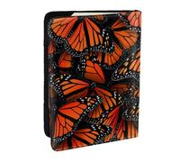 FLYIFE Monarch Butterflies Printed Passport Holder Cover, PU Leather Passport Cover Case Travel Passport Wallet for Women Men