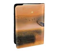 FLYIFE Oil Painting Duck Printed Passport Holder Cover, PU Leather Passport Cover Case Travel Passport Wallet for Women Men