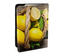 FLYIFE One Basket Lemons Printed Passport Holder Cover, PU Leather Passport Cover Case Travel Passport Wallet for Women Men