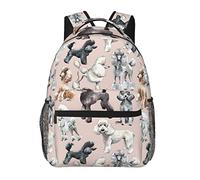 FLYIFE Oodles Of Poodles Printed Lightweight School Backpack -Versatile Comfortable Student Book Bag For Travel, School, And Outdoor Activities
