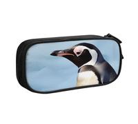 FLYIFE Penguin Print Large Pencil Bag with 2 Compartments Pencil Pen Case Pencil Pouch Bag Organizer for Girls Boys Student School Office College, Black