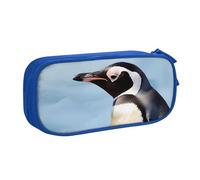FLYIFE Penguin Print Large Pencil Bag with 2 Compartments Pencil Pen Case Pencil Pouch Bag Organizer for Girls Boys Student School Office College, Blue