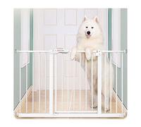 FLYIFE Pet Playpens Metal White Safety Gate Punch-Free Stair Gate No Tools Needed Staircase-Balusters/195-204Cm
