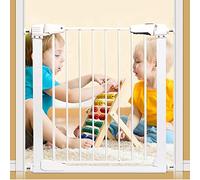 FLYIFE Pet Playpens Punch Free Safety Gates for Stairs Guardrail Pressure Mount Pet Fence Dual Lock Auto Close Staircase-Balusters/113-116Cm
