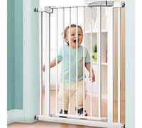 FLYIFE Pet Playpens,Safety Gate Door White Pet Safety Gate,Gate for Stairway or Door Way Staircase Balusters/High 80Cm/75-82Cm