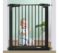 FLYIFE Pet Playpens Safety Gate Pressure Fit Safety Metal Gate with Double Locking Mechanism Feature Auto Close Function Pet Security Gates for Doorways, Hallways, Outdoor, Patio Staircase-Balusters/A