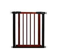 FLYIFE Pet Playpens Safety Gates for Stair Banisters Doorway, Pressure Mount Wooden Pet Gate with Dog Door Staircase-Balusters/82-89Cm