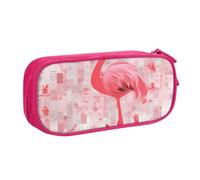 FLYIFE Pink Flamingo and Snowflake Large Pencil Bag with 2 Compartments Pencil Pen Case Pencil Pouch Bag Organizer for Girls Boys Student School Office College, Pink
