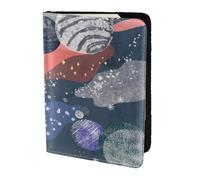 FLYIFE Planet Printed Passport Holder Cover 5.5 inches, Leather Passport Cover Case Travel Passport Wallet for Women Men