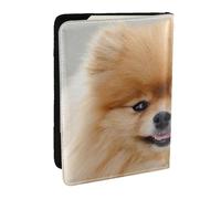 FLYIFE Pomeranian Dog Printed Passport Holder Cover, PU Leather Passport Cover Case Travel Passport Wallet for Women Men