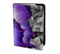 FLYIFE Purple Butterfly Printed Passport Holder Cover 5.5 inches, Leather Passport Cover Case Travel Passport Wallet for Women Men