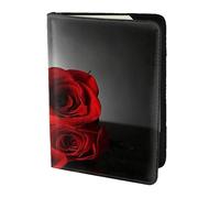 FLYIFE Red Wine Rose and Candle Printed Passport Holder Cover 5.5 inches, Leather Passport Cover Case Travel Passport Wallet for Women Men