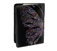 FLYIFE Rhinestone Butterfly Printed Passport Holder Cover, PU Leather Passport Cover Case Travel Passport Wallet for Women Men