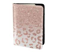 FLYIFE Rose Gold Glitter Printed Passport Holder Cover 5.5 inches, Leather Passport Cover Case Travel Passport Wallet for Women Men