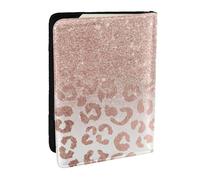 FLYIFE Rose Gold Glitter Printed Passport Holder Cover, PU Leather Passport Cover Case Travel Passport Wallet for Women Men