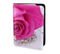 FLYIFE Rose Printed Passport Holder Cover 5.5 inches, Leather Passport Cover Case Travel Passport Wallet for Women Men