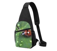 FLYIFE Sitting green three leaf insect Printed Sling Bag Chest Bag for Men Women, Casual Sling Shoulder Backpack Crossbody Bag