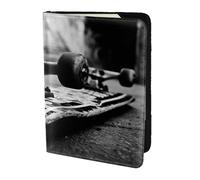 FLYIFE Skate Boards Printed Passport Holder Cover 5.5 inches, Leather Passport Cover Case Travel Passport Wallet for Women Men