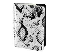 FLYIFE Snake Skin Black and White Printed Passport Holder Cover 5.5 inches, Leather Passport Cover Case Travel Passport Wallet for Women Men