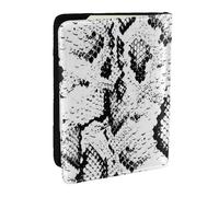 FLYIFE Snake Skin Black and White Printed Passport Holder Cover, PU Leather Passport Cover Case Travel Passport Wallet for Women Men