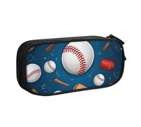 FLYIFE Sports Baseball Game Large Pencil Bag with 2 Compartments Pencil Pen Case Pencil Pouch Bag Organizer for Girls Boys Student School Office College, Black