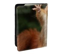 FLYIFE Squirrel Funny Animal Printed Passport Holder Cover, PU Leather Passport Cover Case Travel Passport Wallet for Women Men