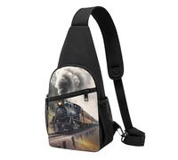 FLYIFE Steam Train Printed Sling Bag Chest Bag for Men Women, Casual Sling Shoulder Backpack Crossbody Bag