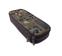 FLYIFE Steampunk Mechanical Gears Leather Pencil Bag Zipper Pencil Pen Case Flap Pencil Pouch Bag Organizer for Girls Boys Student School Office College