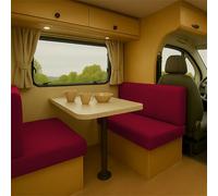 FLYIFE Stretch Jacquard RV Cushion Cover - Sofa Seat Protector for Campervan, Motorhome or Caravan, Pet Friendly, Hair Resistant, Easy Clean, Washable, Slip-Resistant Fit (Red,L 65-95cm W 65-95cm)