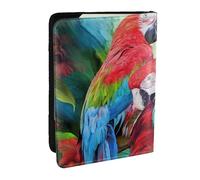 FLYIFE Two Colored Parrots-r13300 Printed Passport Holder Cover, PU Leather Passport Cover Case Travel Passport Wallet for Women Men