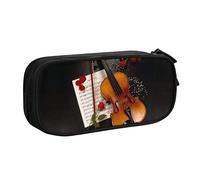FLYIFE Violin Sheet Music Large Pencil Bag with 2 Compartments Pencil Pen Case Pencil Pouch Bag Organizer for Girls Boys Student School Office College -One Size