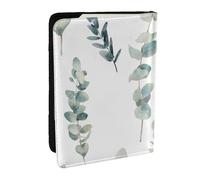 FLYIFE White Natural Greenery Twig Printed Passport Holder Cover, PU Leather Passport Cover Case Travel Passport Wallet for Women Men