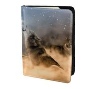 FLYIFE Wolf on Mountain Printed Passport Holder Cover 5.5 inches, Leather Passport Cover Case Travel Passport Wallet for Women Men