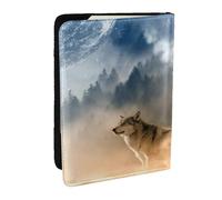 FLYIFE Wolf on Mountain Printed Passport Holder Cover, PU Leather Passport Cover Case Travel Passport Wallet for Women Men