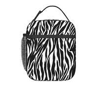 FLYIFE Zebra Print Printed Insulated Lunch Bag for Men Women - Durable Lunch Cooler Tote Bag for Work, School, and Travel